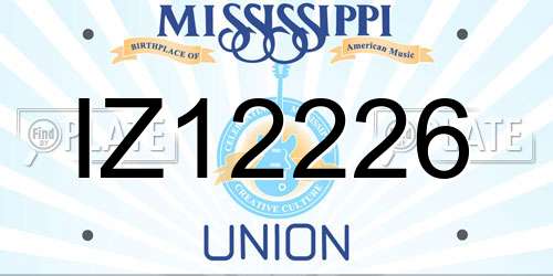 IZ12226 Mississippi License Plate