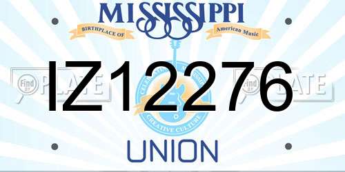 IZ12276 Mississippi License Plate