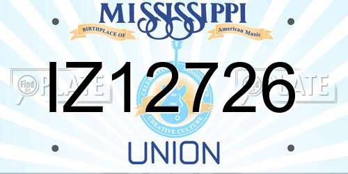 IZ12726 Mississippi License Plate