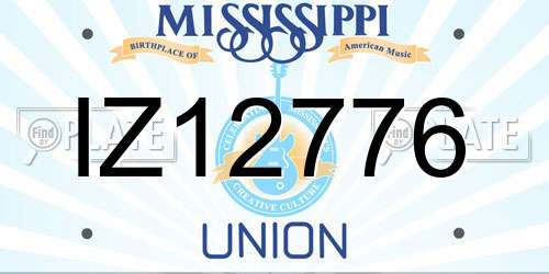 IZ12776 Mississippi License Plate