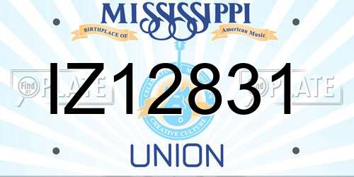 IZ12831 Mississippi License Plate