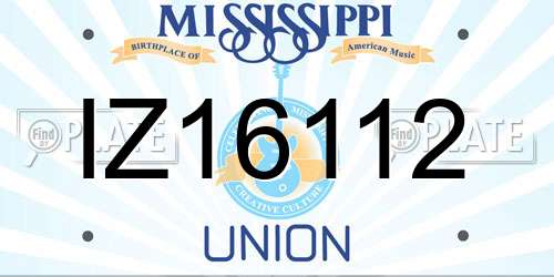 IZ16112 Mississippi License Plate