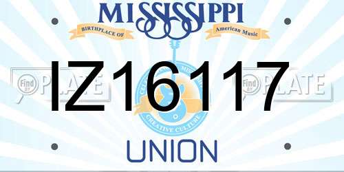 IZ16117 Mississippi License Plate