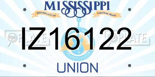 IZ16122 Mississippi License Plate