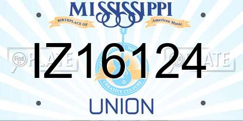 IZ16124 Mississippi License Plate