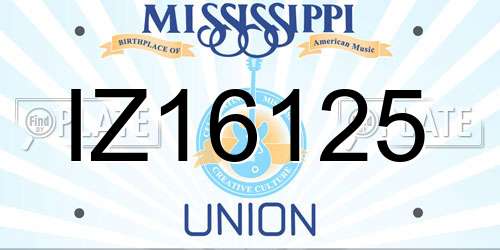 IZ16125 Mississippi License Plate