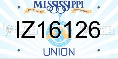 IZ16126 Mississippi License Plate
