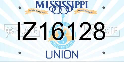IZ16128 Mississippi License Plate