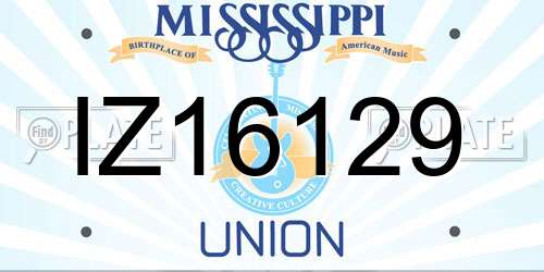 IZ16129 Mississippi License Plate