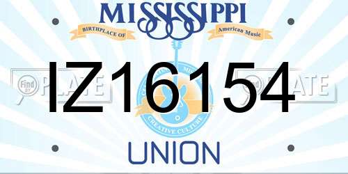 IZ16154 Mississippi License Plate