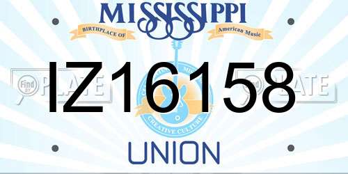 IZ16158 Mississippi License Plate