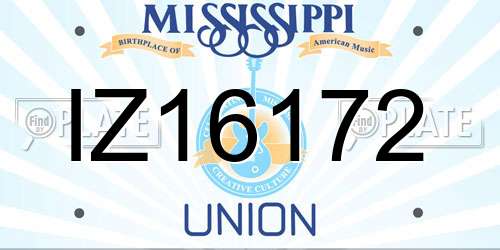 IZ16172 Mississippi License Plate