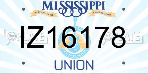 IZ16178 Mississippi License Plate
