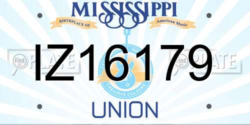 IZ16179 Mississippi License Plate