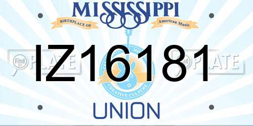 IZ16181 Mississippi License Plate