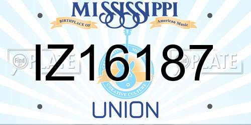 IZ16187 Mississippi License Plate