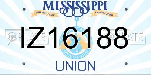 IZ16188 Mississippi License Plate