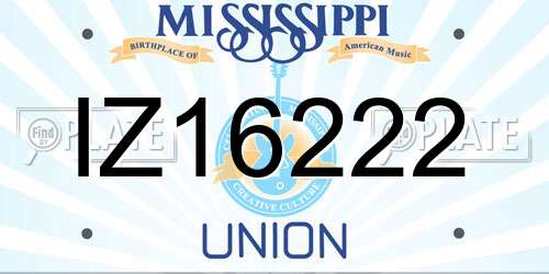IZ16222 Mississippi License Plate