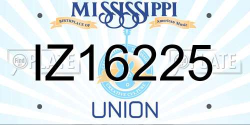 IZ16225 Mississippi License Plate