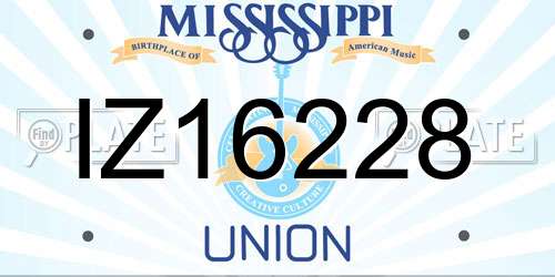 IZ16228 Mississippi License Plate