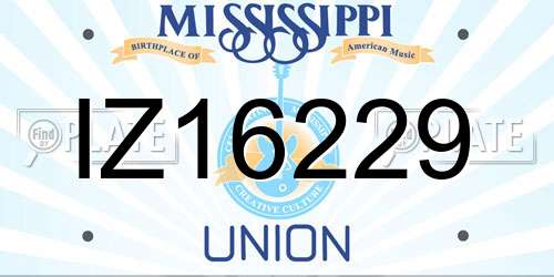 IZ16229 Mississippi License Plate