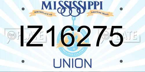 IZ16275 Mississippi License Plate