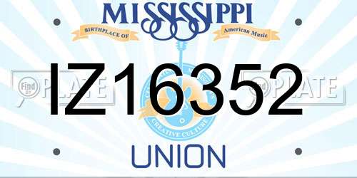 IZ16352 Mississippi License Plate