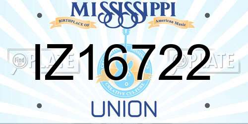 IZ16722 Mississippi License Plate
