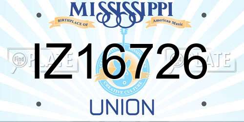 IZ16726 Mississippi License Plate