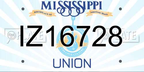 IZ16728 Mississippi License Plate