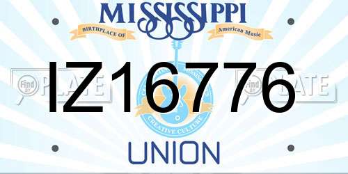 IZ16776 Mississippi License Plate
