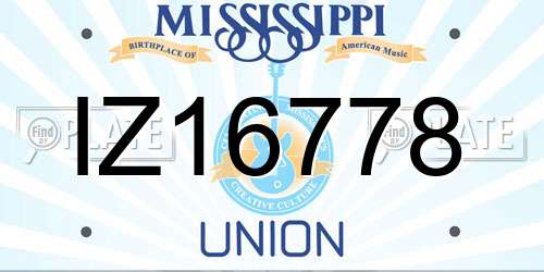 IZ16778 Mississippi License Plate