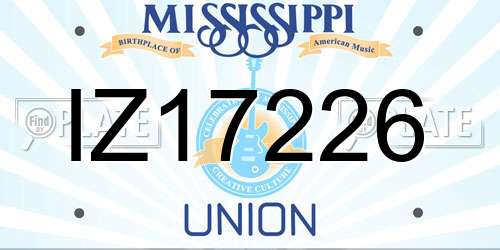 IZ17226 Mississippi License Plate