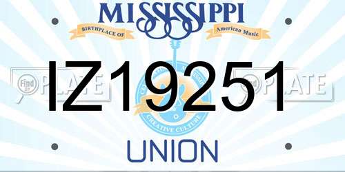 IZ19251 Mississippi License Plate