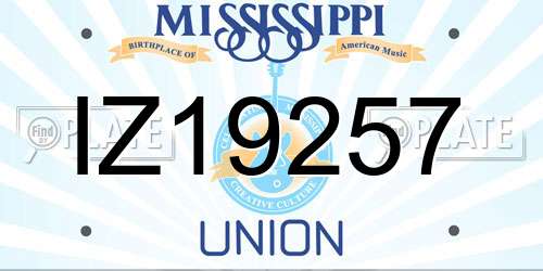 IZ19257 Mississippi License Plate