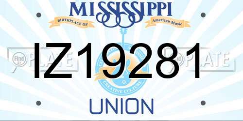 IZ19281 Mississippi License Plate
