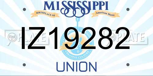 IZ19282 Mississippi License Plate
