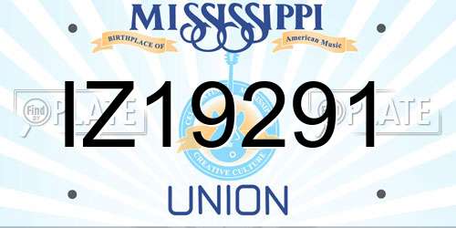 IZ19291 Mississippi License Plate