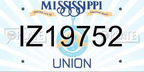 IZ19752 Mississippi License Plate