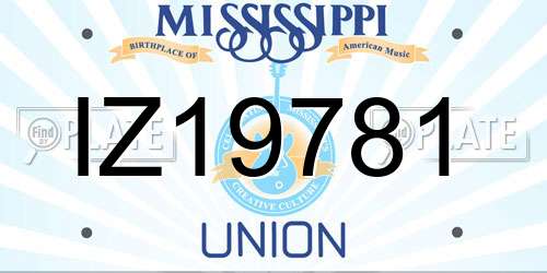 IZ19781 Mississippi License Plate