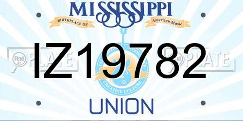 IZ19782 Mississippi License Plate