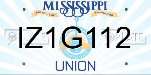 IZ1G112 Mississippi License Plate