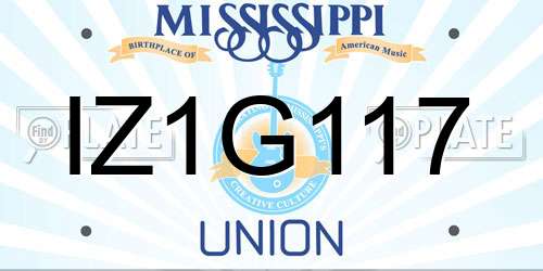 IZ1G117 Mississippi License Plate