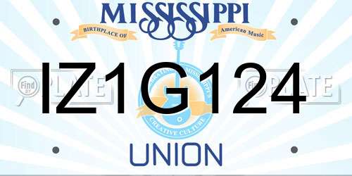 IZ1G124 Mississippi License Plate