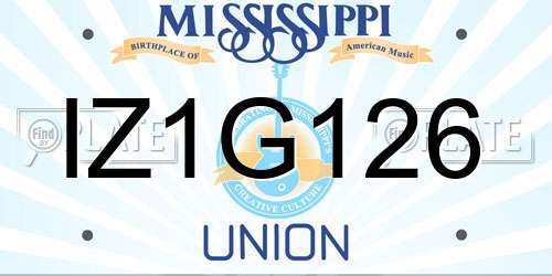 IZ1G126 Mississippi License Plate