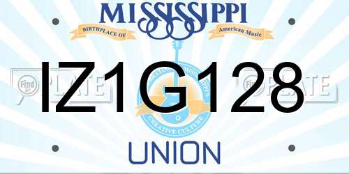 IZ1G128 Mississippi License Plate