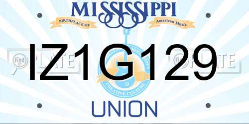 IZ1G129 Mississippi License Plate