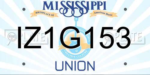 IZ1G153 Mississippi License Plate