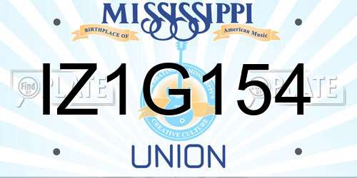 IZ1G154 Mississippi License Plate