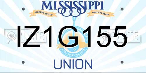 IZ1G155 Mississippi License Plate